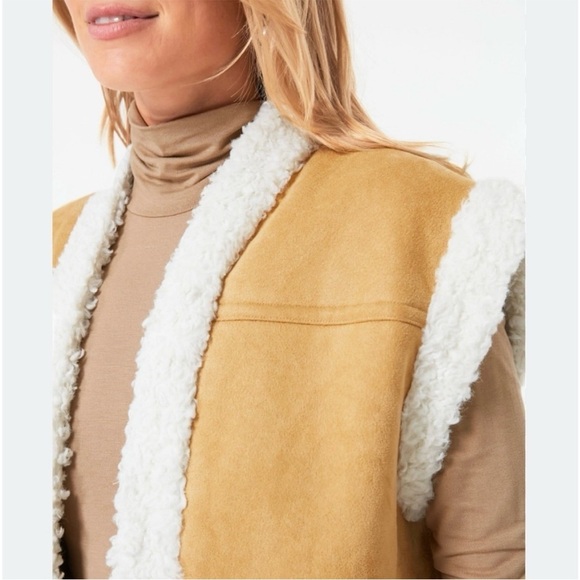 NWT Tuckernuck Hyacinth House Crosby Shearling Vest Tan NWT XXL - Picture 2 of 7
